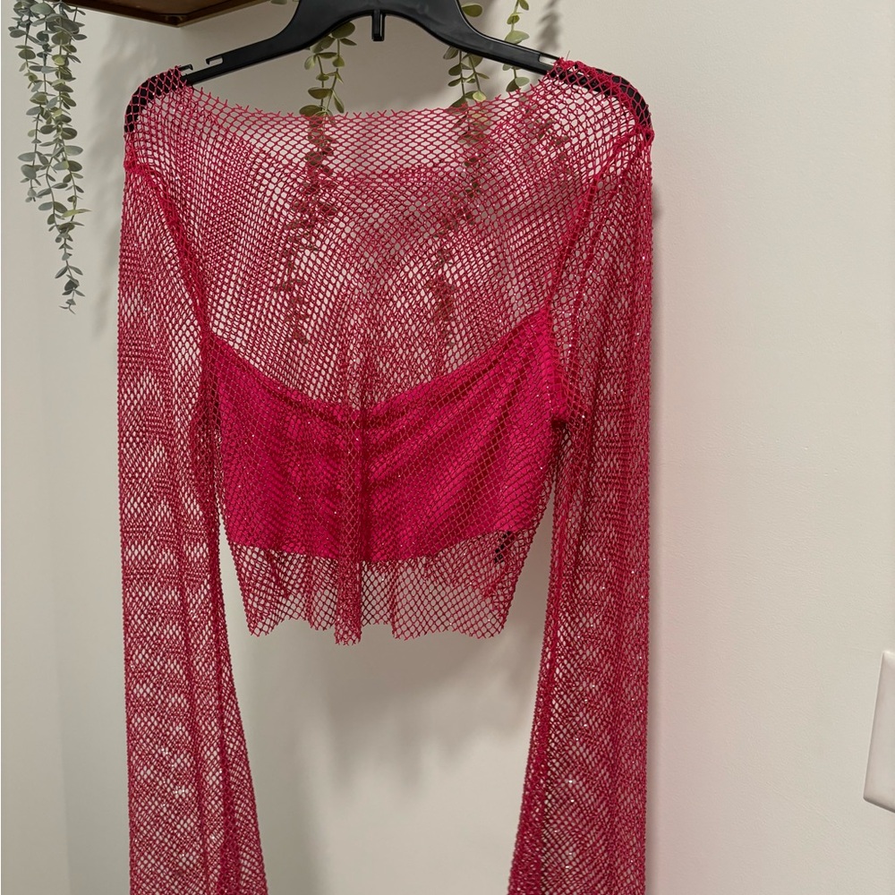 Windsor Pink Mesh Long Sleeve Top